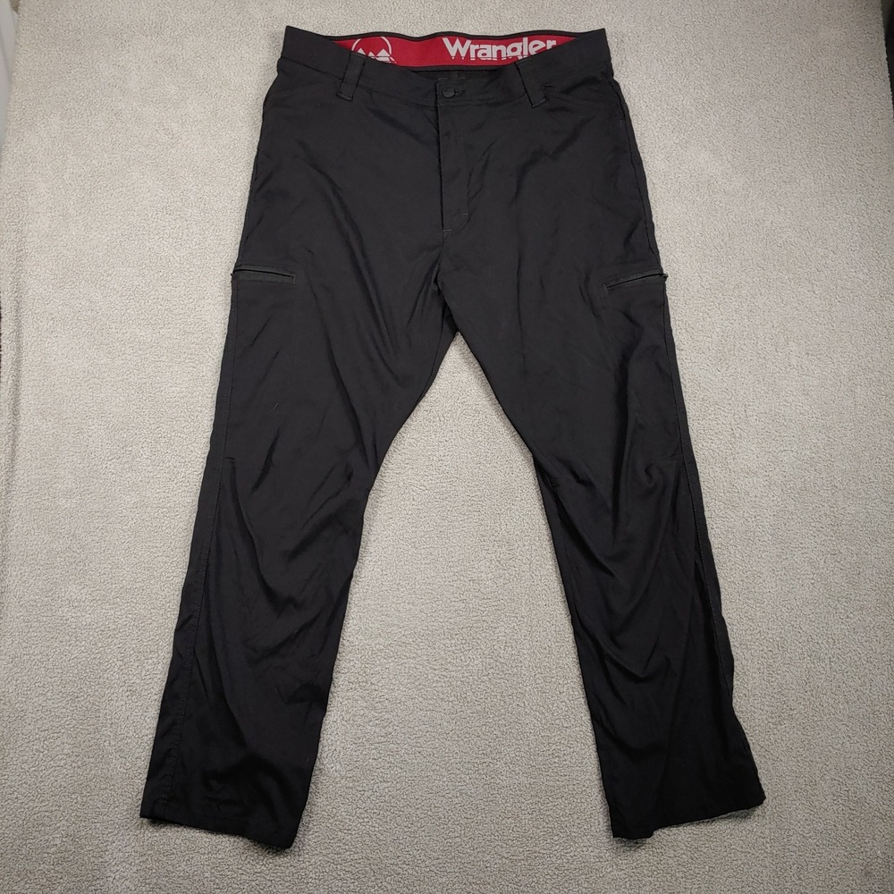 Wrangler Outdoor Cargo Pants - Men 38x29 Black Nylon Spandex Stretch 10NW788NB